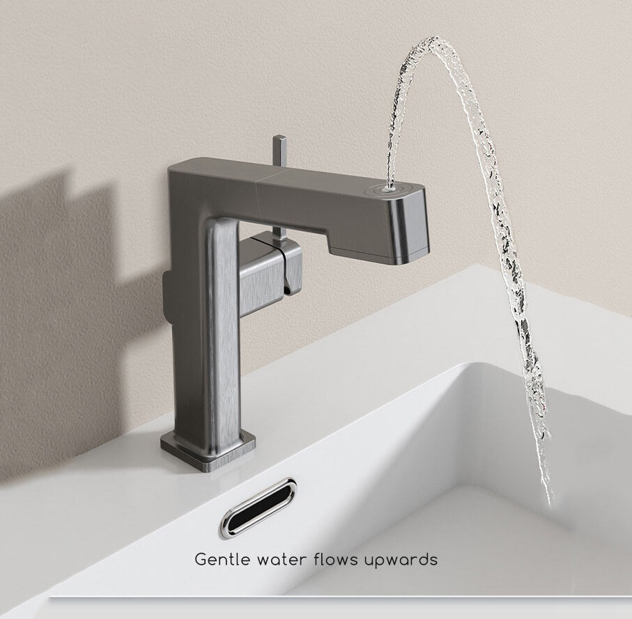 Homelody Grifo de lavabo de baño con rociador extraíble para lavabo de baño 3 modos de salida de agua
