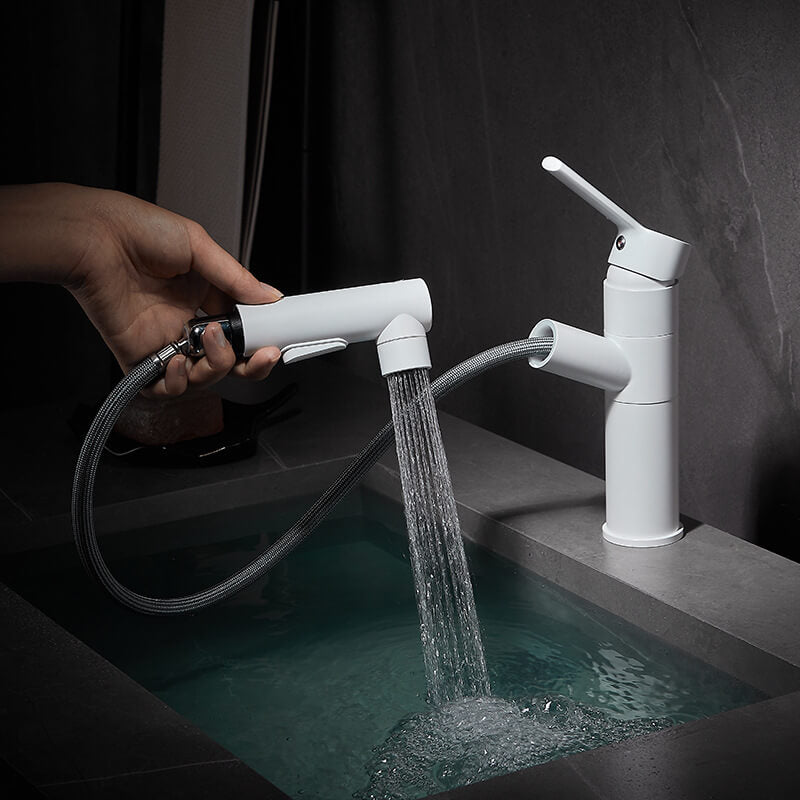 HOMELODY Grifo de Baño Lavabo Giratoria de 180 ° con 3 tipos de chorro, grifo de lavabo con ducha extensible