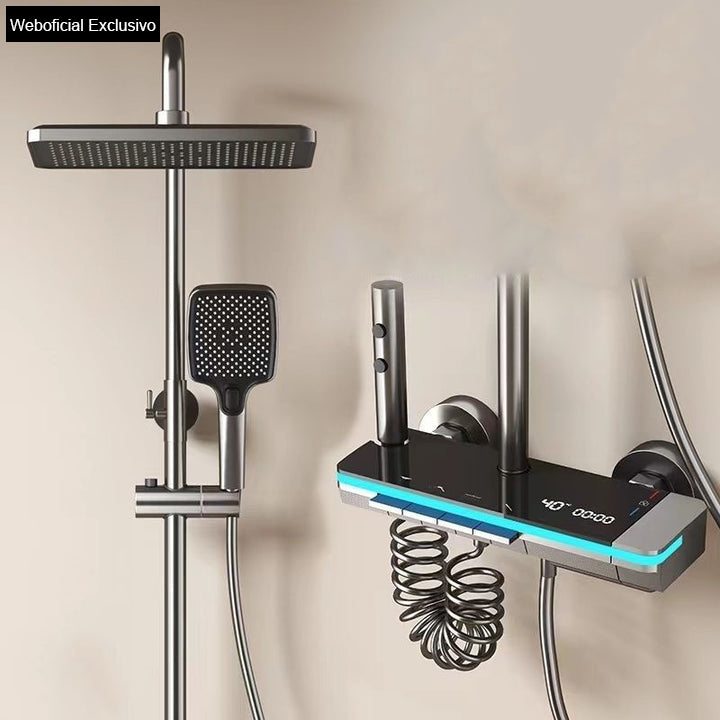 2025 TOP 1 👍 HOMELODY 40 ℃ Termostatica Columna Ducha Pantalla Digita con Cascada Grifo Latón con 4 tipos Sistema Ducha Baño Columna