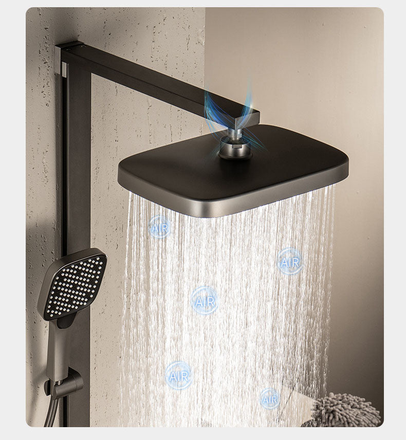 Homelody Lujoso Grande 4 tipos sistema de ducha Pantalla Digita Con Mezclador Cascada modo multi ducha adecuado para baños modernos Con Bandeja de Almacenamiento