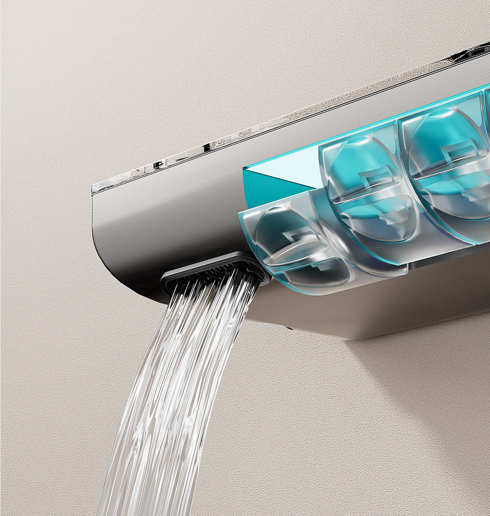 Homelody sistema de ducha Con Pulsador Crystal  y Mezclador Cascada modo multi ducha adecuado para baños modernos, Luz Ambiental