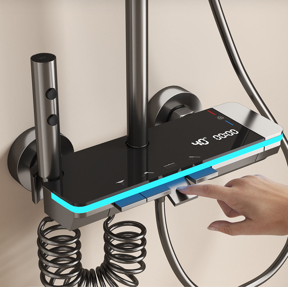 2025 TOP 1 👍 HOMELODY 40 ℃ Termostatica Columna Ducha Pantalla Digita con Cascada Grifo Latón con 4 tipos Sistema Ducha Baño Columna