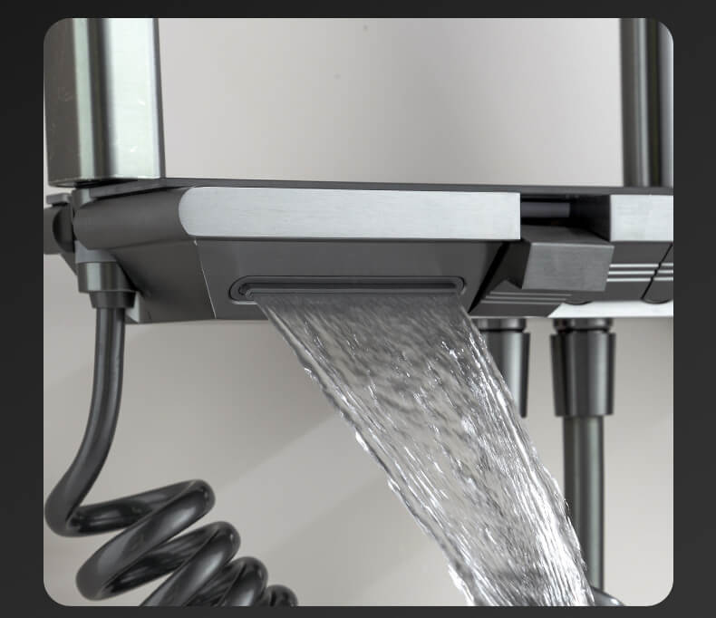 Homelody cuadrado sistema de ducha Con Mezclador Cascada modo multi ducha adecuado para baños modernos, Luz Ambiental