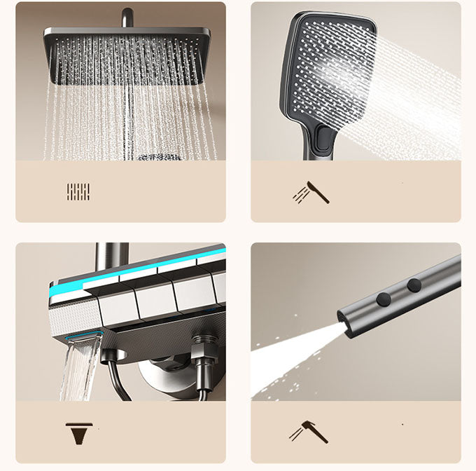 2025 TOP 1 👍 HOMELODY 40 ℃ Termostatica Columna Ducha Pantalla Digita con Cascada Grifo Latón con 4 tipos Sistema Ducha Baño Columna