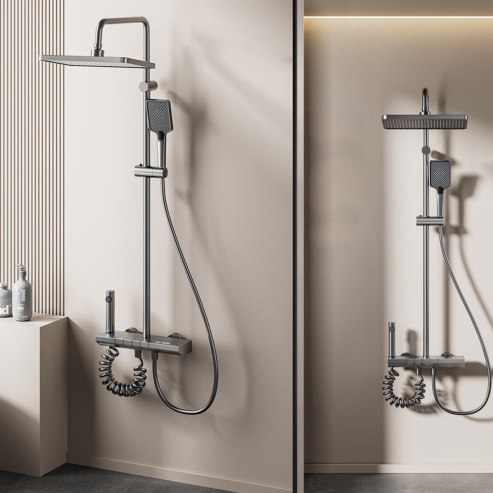 Homelody Gracia cuadrado sistema de ducha Con Mezclador Cascada modo multi ducha adecuado para baños modernos, Luz Ambiental