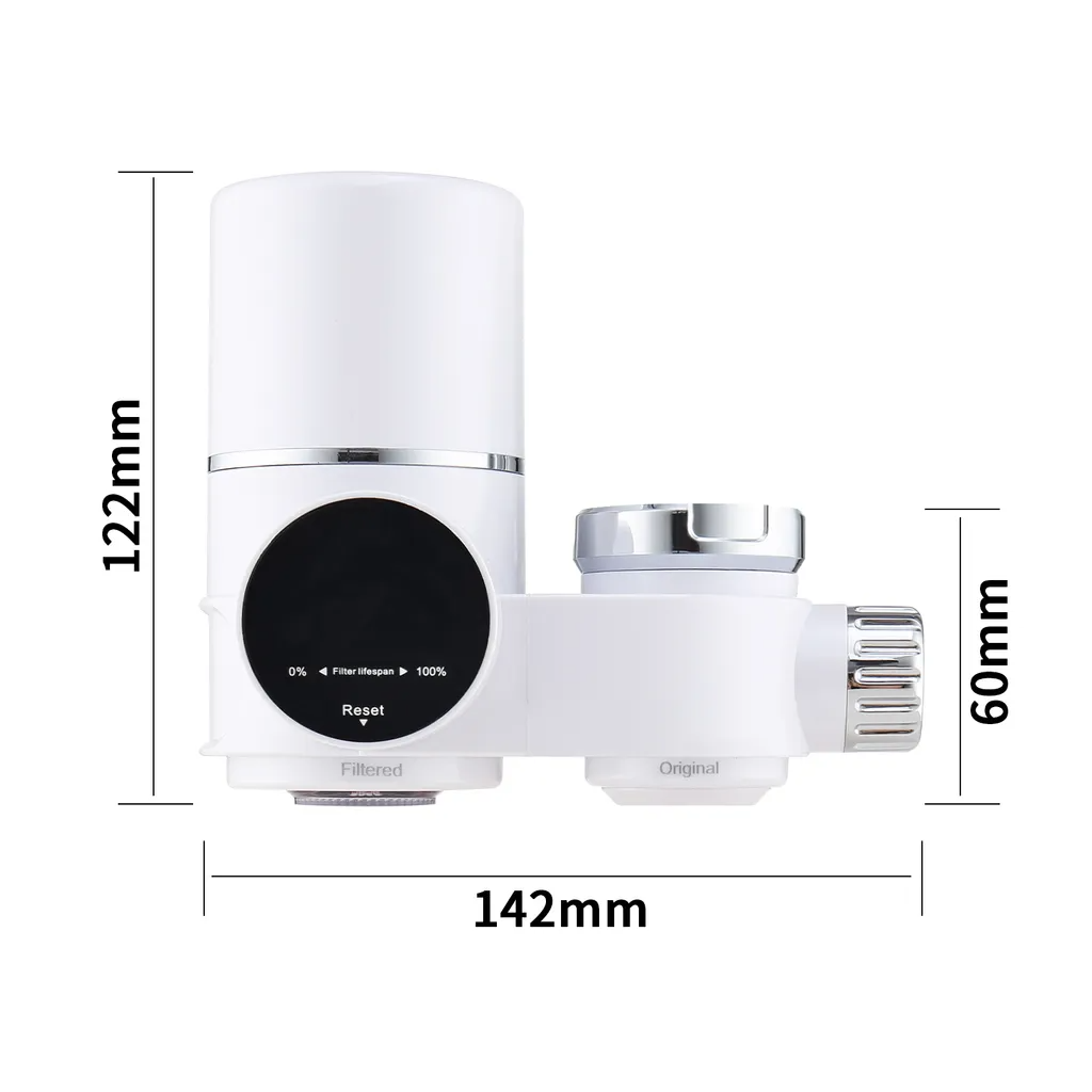 HOMELODY Filtro de agua para grifo con pantalla LED para fregadero, purificador de agua con carbón activado para baño, cocina