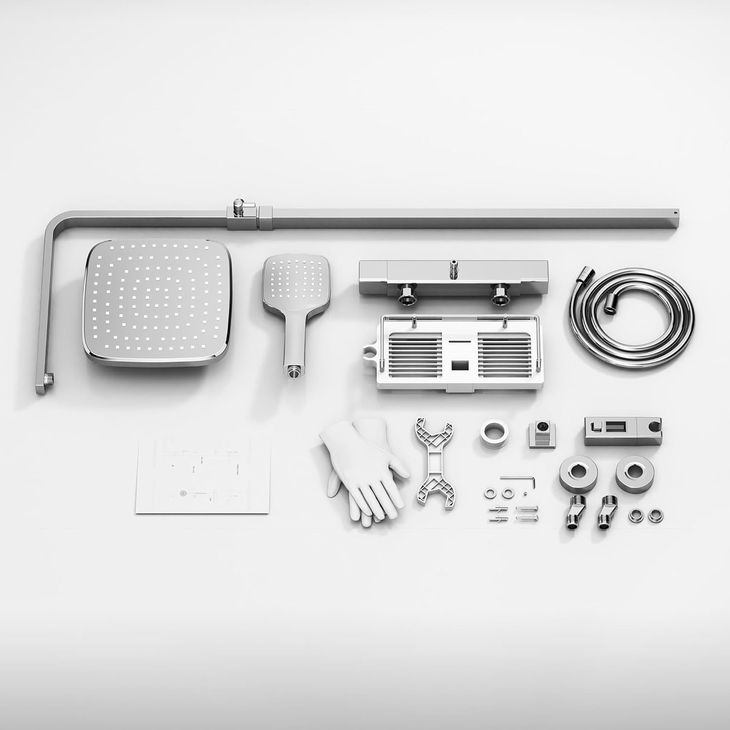 HOMELODY Sistema de ducha con termostato, cromado, juego completo