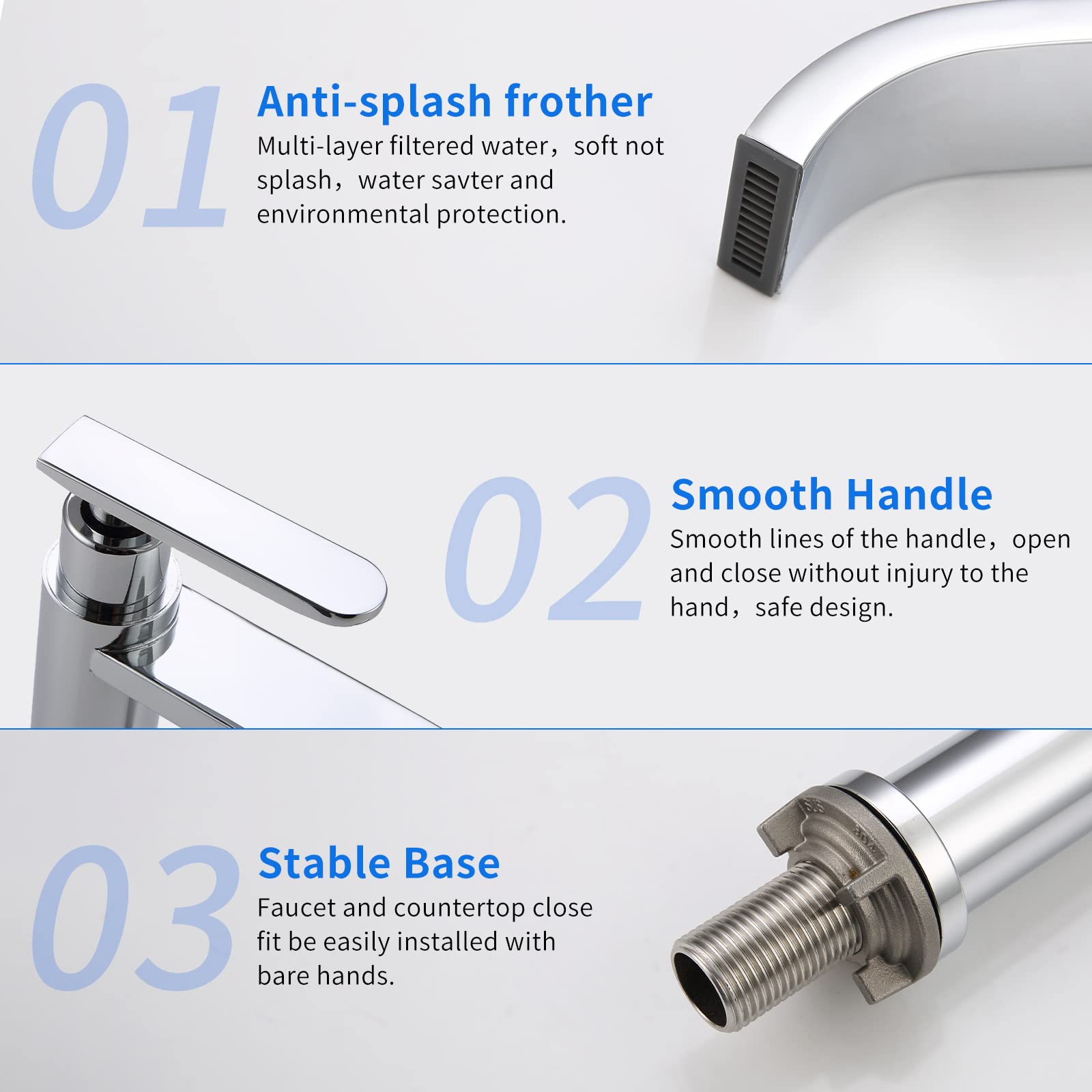 AiHom Grifo Lavabo solo agua fria Grifo baño Cascada Grifos