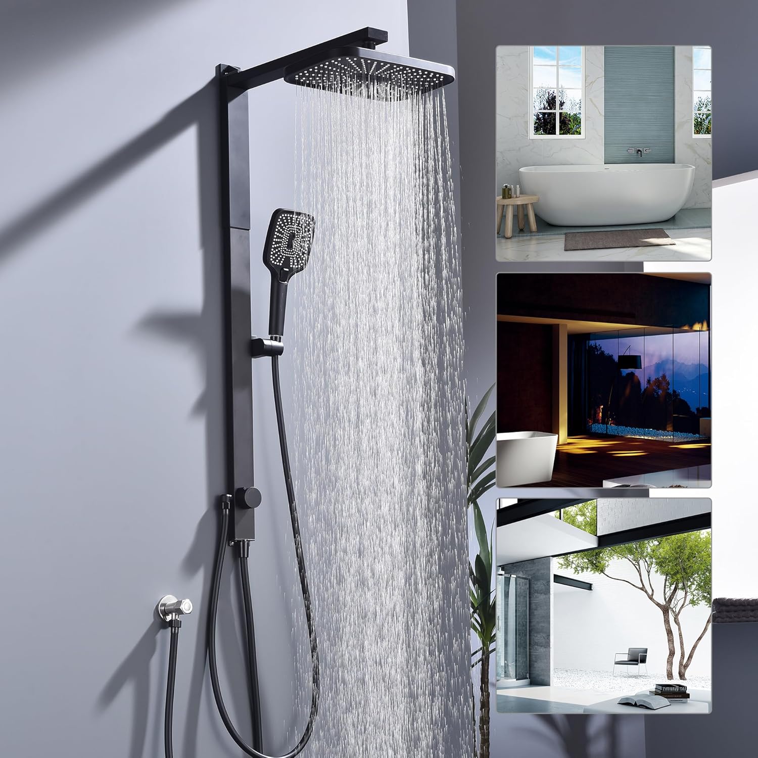 HOMELODY Sistema de ducha de lluvia sin grifo