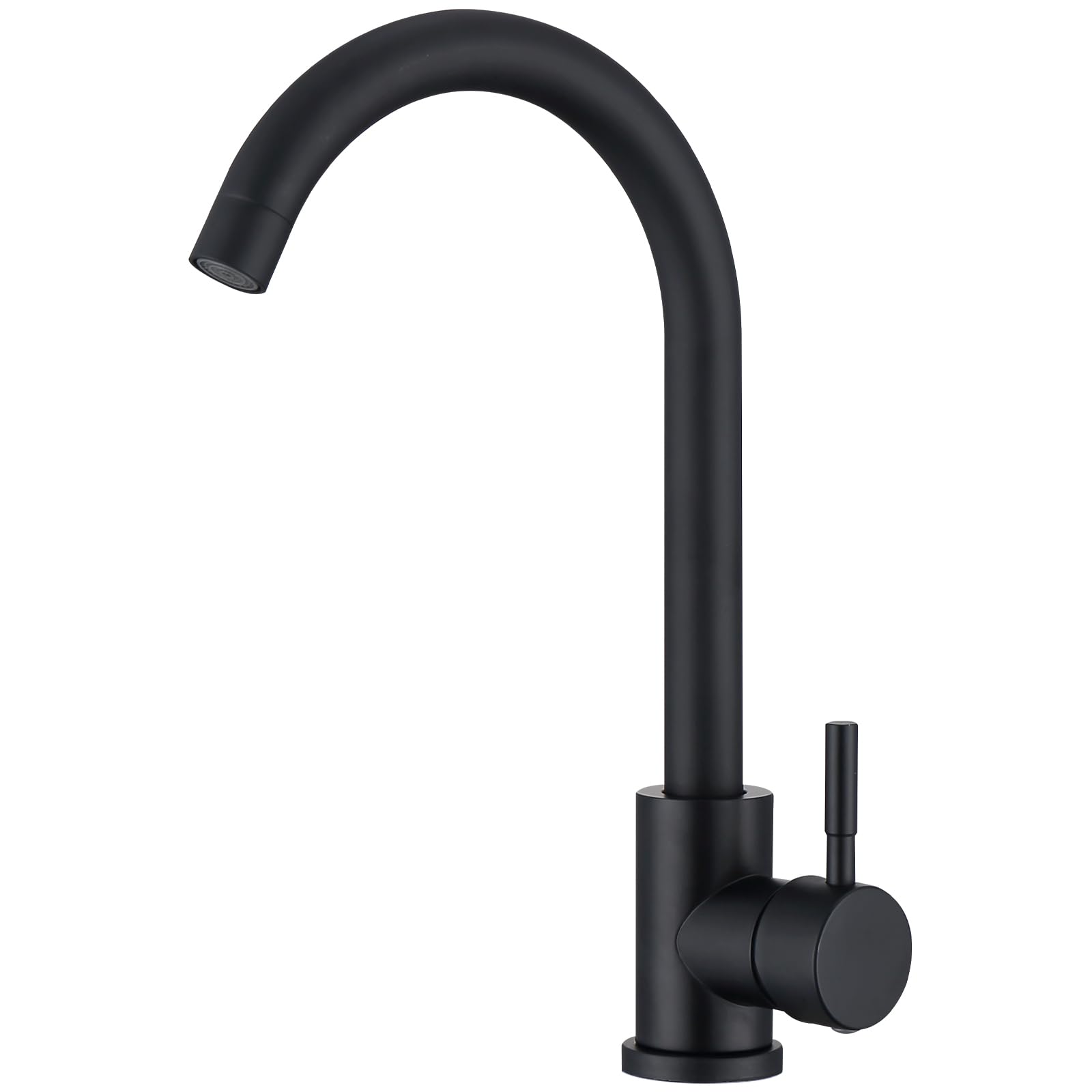 HOMELODY Grifo de Cocina Negro Grifo para fregadero Rotación de 360 360° Acero Inox Grifo fregadero cocina Monomando Con Aireador Extraíble, Regulable en Frío y Calor