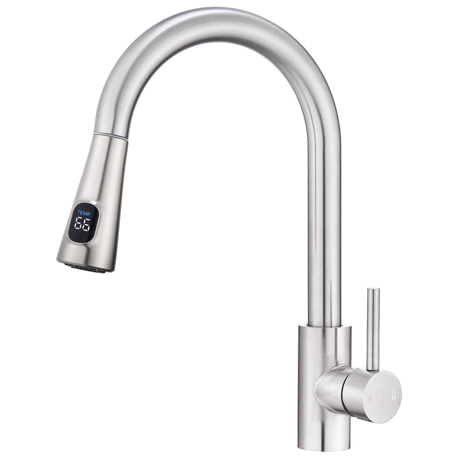 Grifo de cocina Homelody con 2 tipos de chorro, grifo de cocina giratorio 360°, mezclador de fregadero de acero inoxidable, grifo mezclador de alta presión, grifo mezclador de cocina mate cepillado