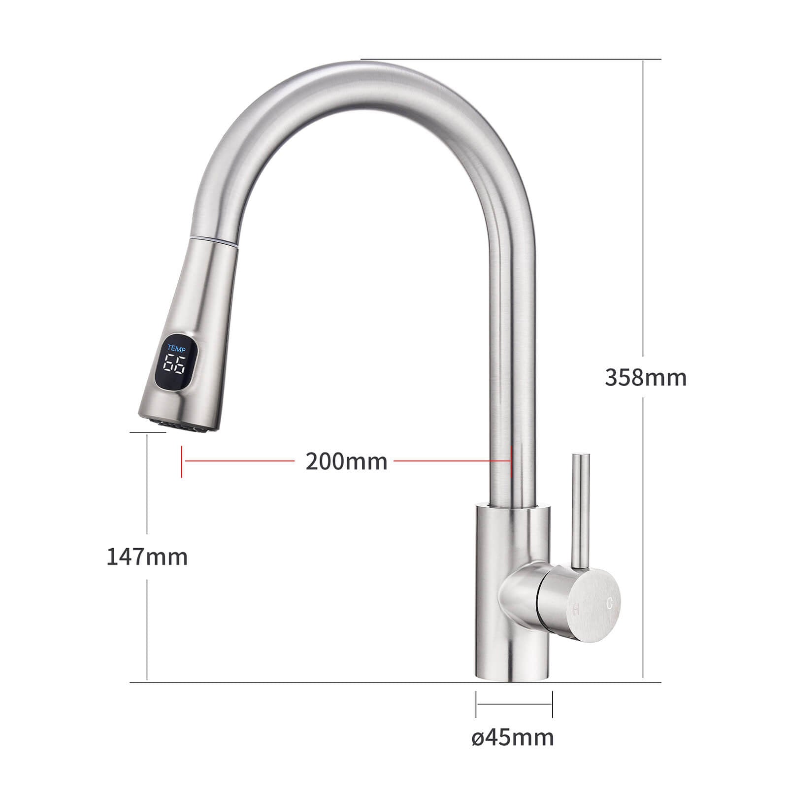 Grifo de cocina Homelody con 2 tipos de chorro, grifo de cocina giratorio 360°, mezclador de fregadero de acero inoxidable, grifo mezclador de alta presión, grifo mezclador de cocina mate cepillado