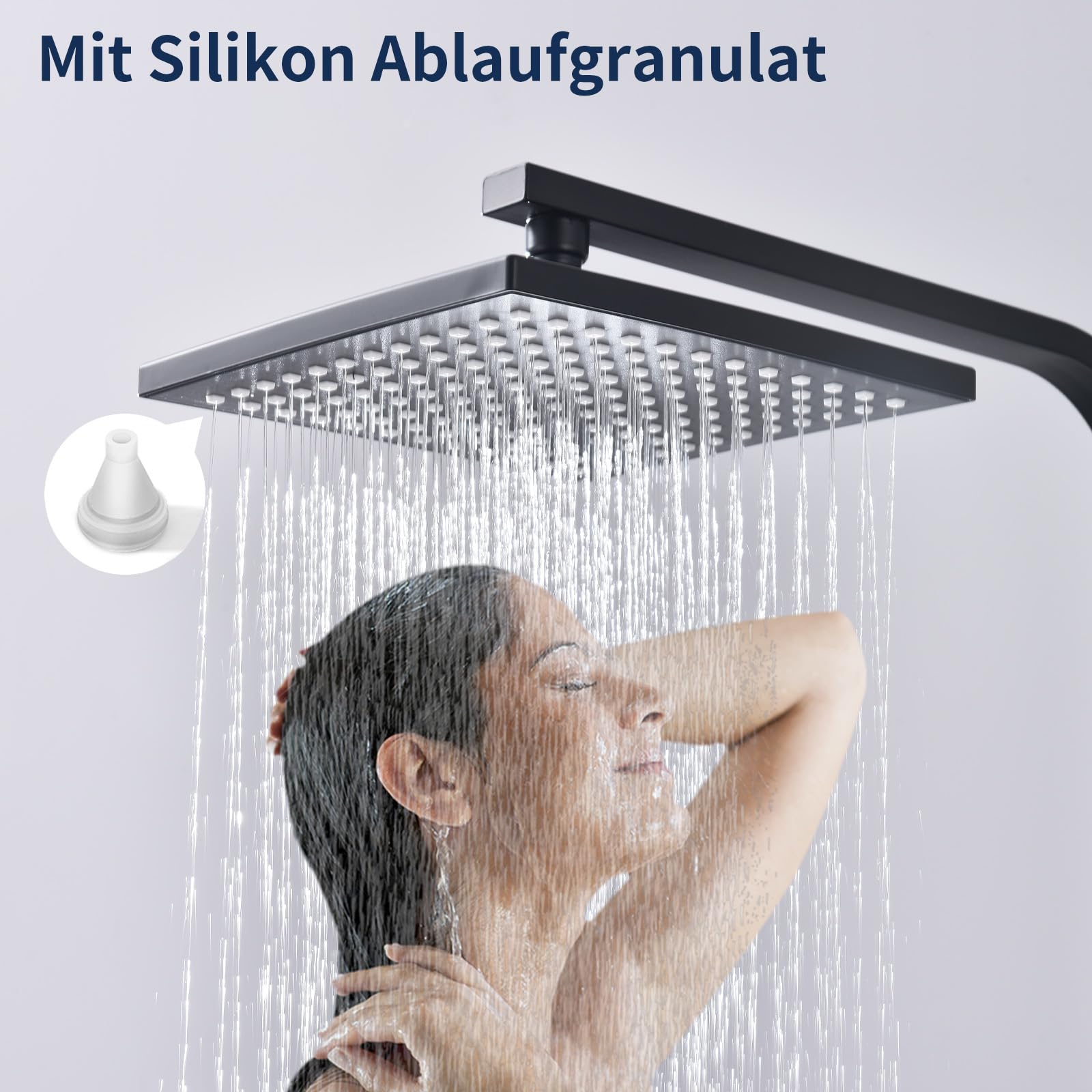 Homelody Moderno Baño Sistemas de Ducha Termostato Cabezal Superior Cuadrado de Lluvia Set de Ducha