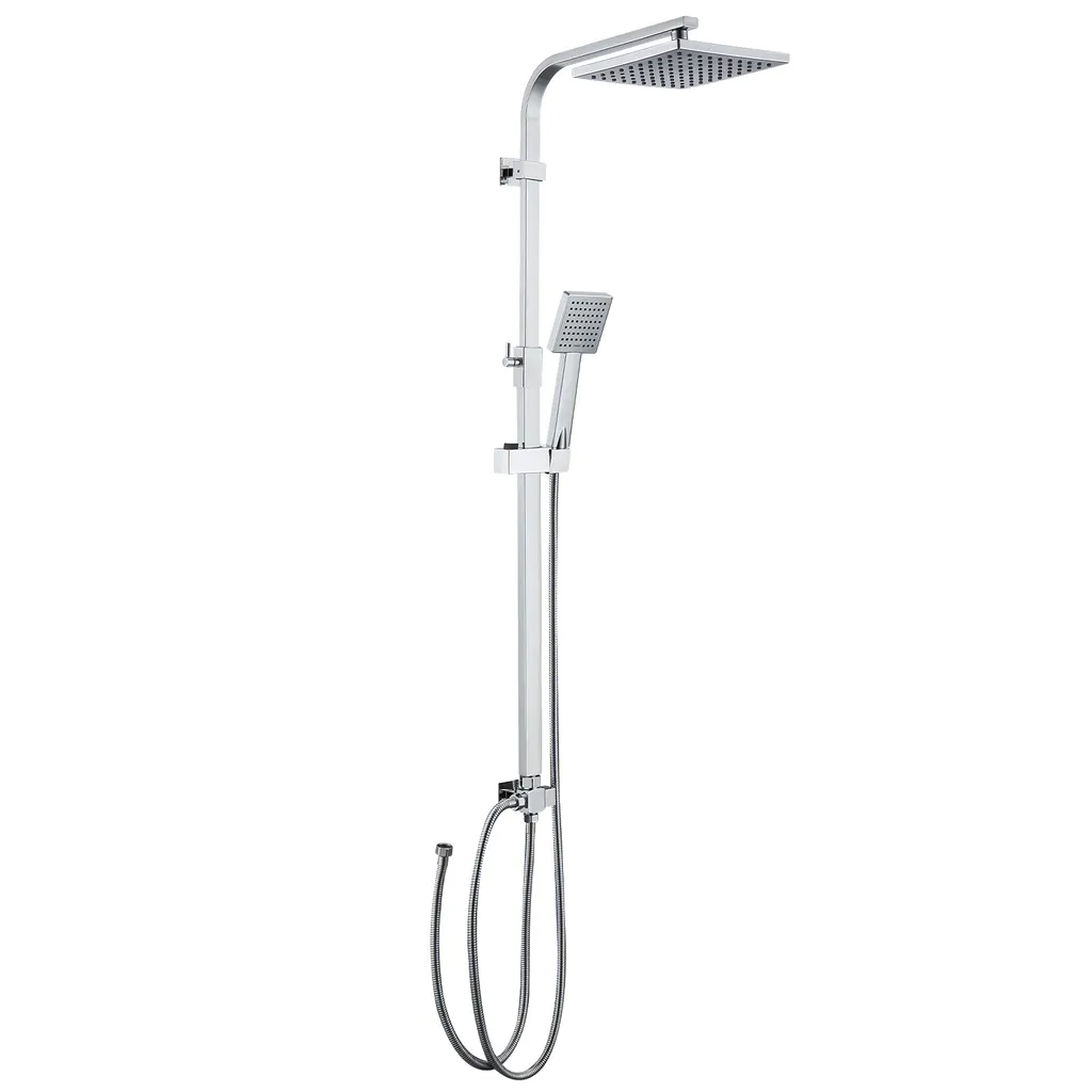 Set de ducha Homelody ducha de lluvia sin grifo, set de barra de ducha cromada set de columna de ducha, sistema de ducha de lluvia con rociador de 20x20cm con teleducha