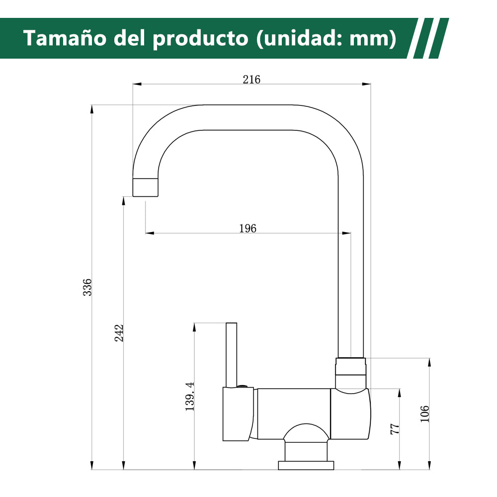 Grifo de cocina plegable monomando AiHom se puede girar en múltiples direcciones para fregadero para ventana delantera