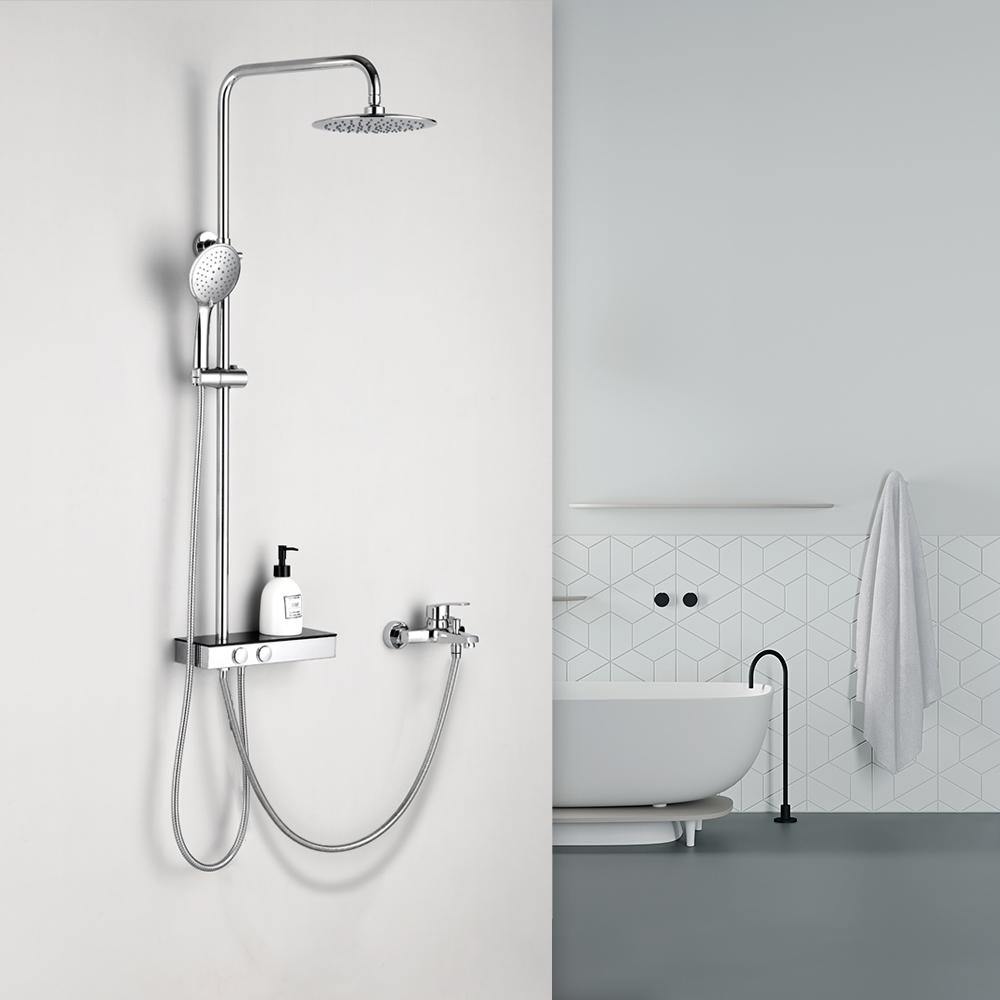 conjunto de ducha con estante
