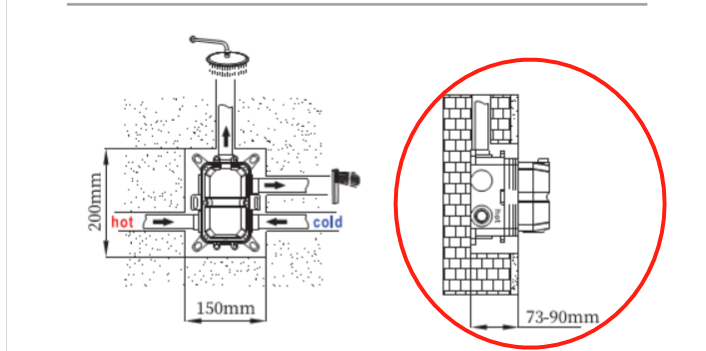 Homelody Ducha empotrada Sistema de ducha termostática de 38°C Ducha redonda de 30cm*30cm