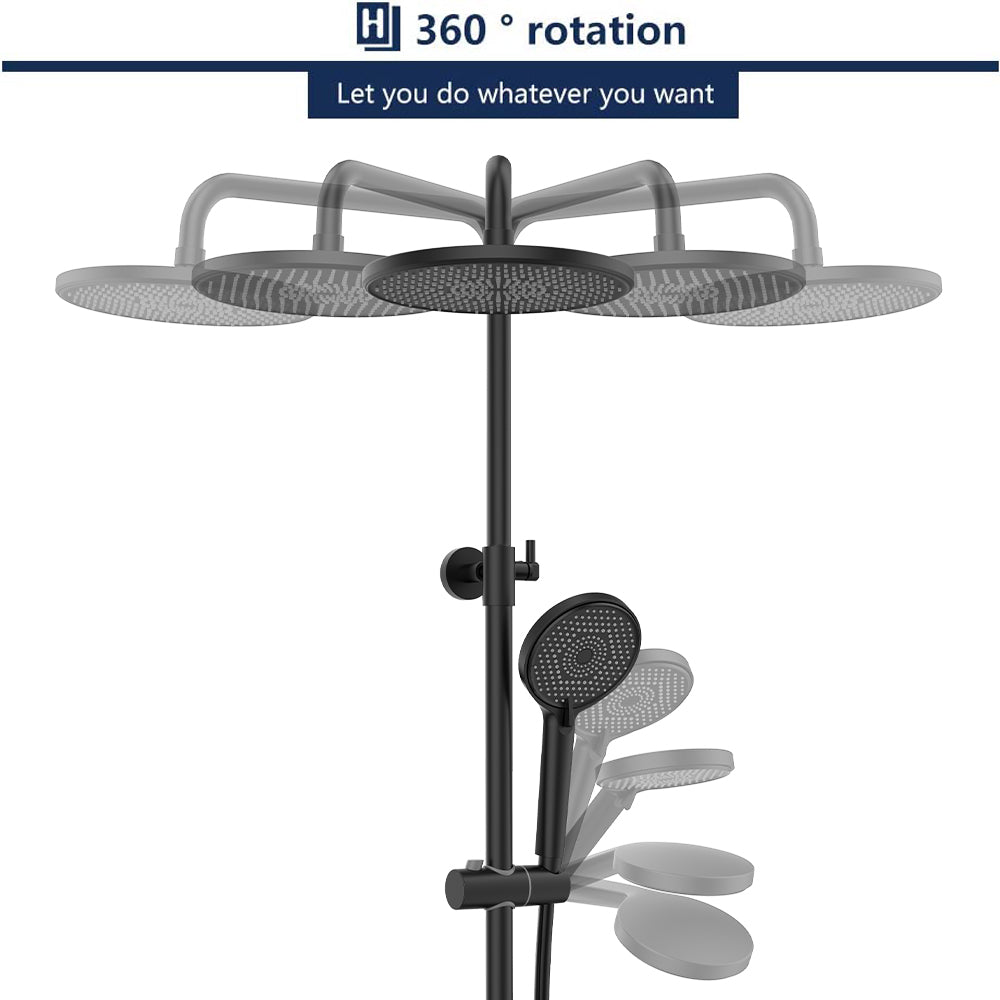 ONECE Columna Ducha con Grifo Termostatica 40℃, con 12'' Ducha de Lluvia de  Acero Inoxidable, Conjunto de Ducha Barra Altura Ajustable 829-1221mm, Set  Ducha Para Baños con 3 Modos Ducha de Mano 