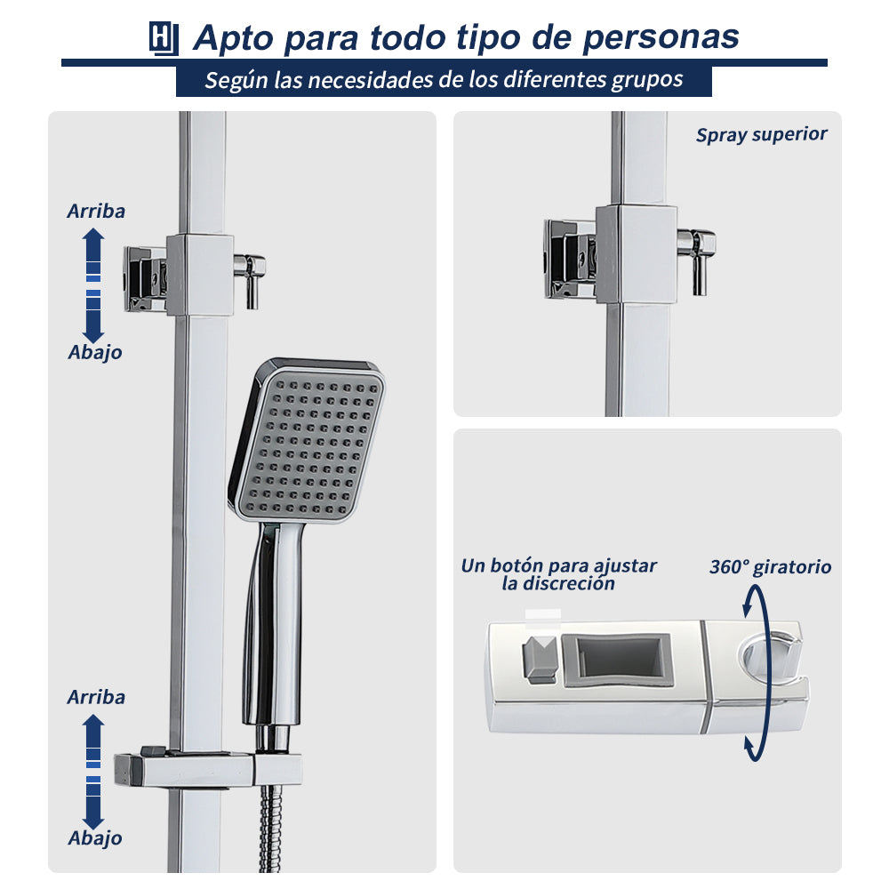 conjunto de ducha con termostato