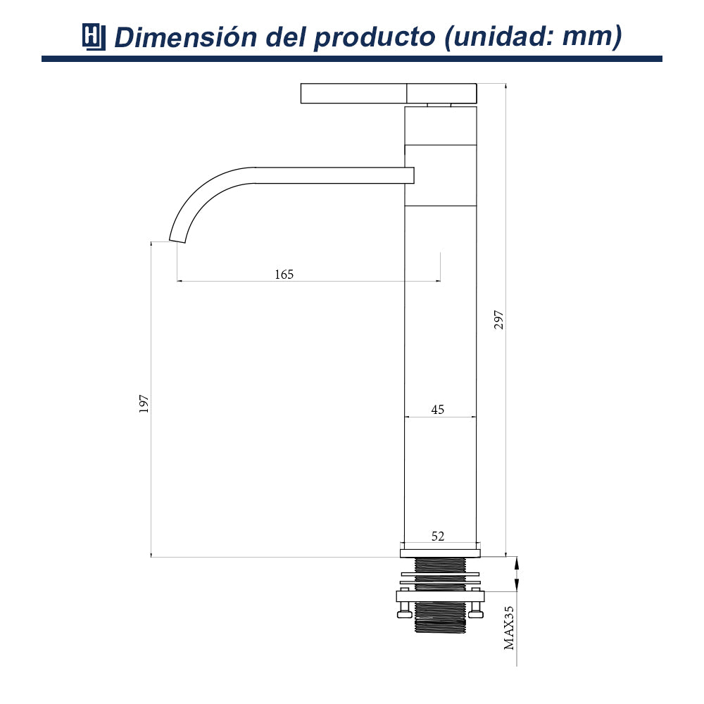 cromo mezclador monomando para lavabo