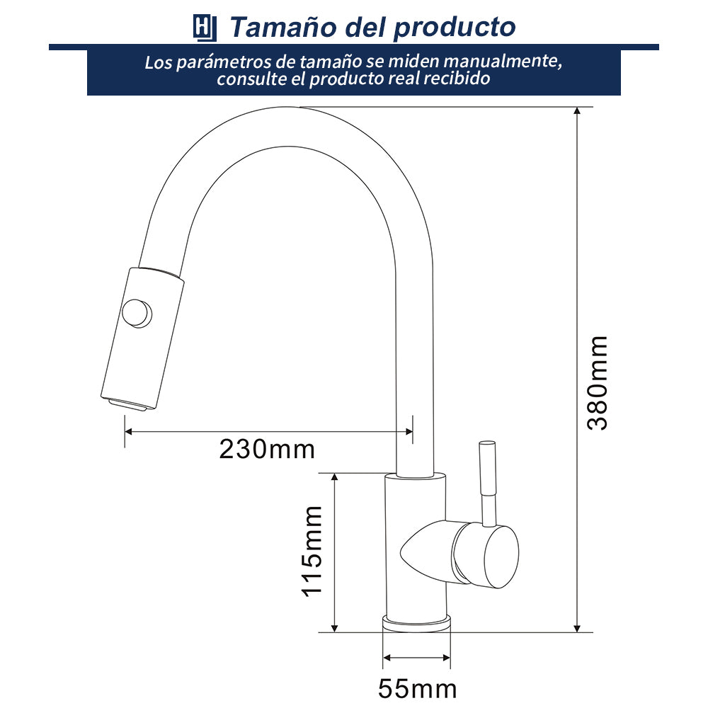 grifería cocina con caño