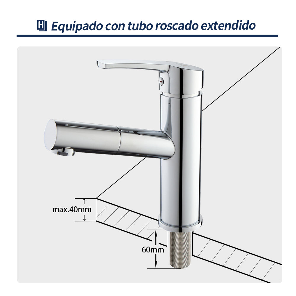 Grifo Lavabo Flexible Monomando-Cromado