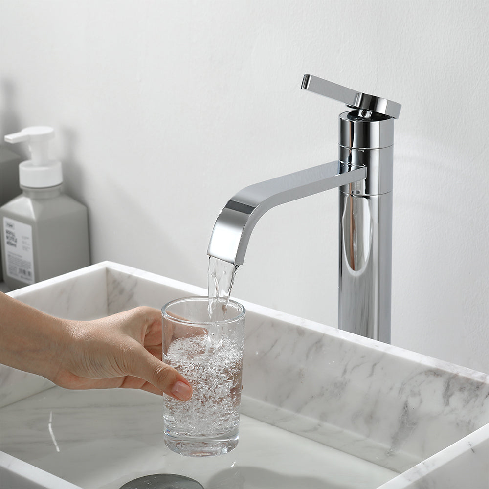 Grifo de Baño Cascada Lavabo Homelody Griferia de Latón sola Manija Boquilla Giratoria de 360 °