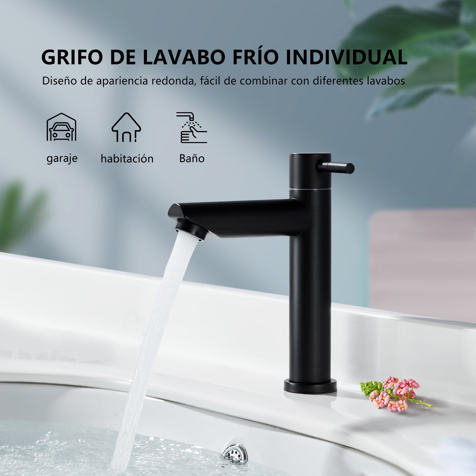 grifo de baño negro