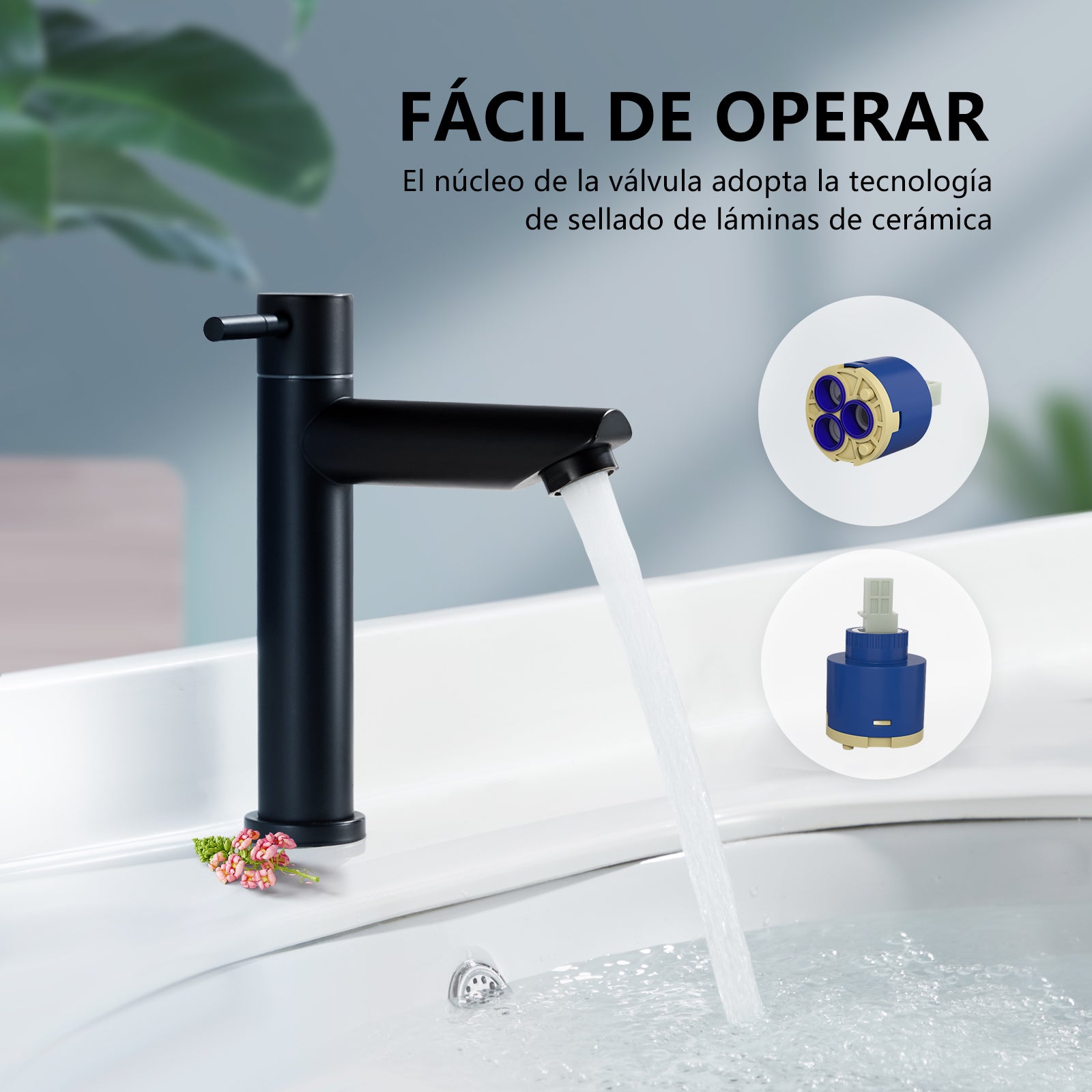 grifo de baño de acero inoxidable