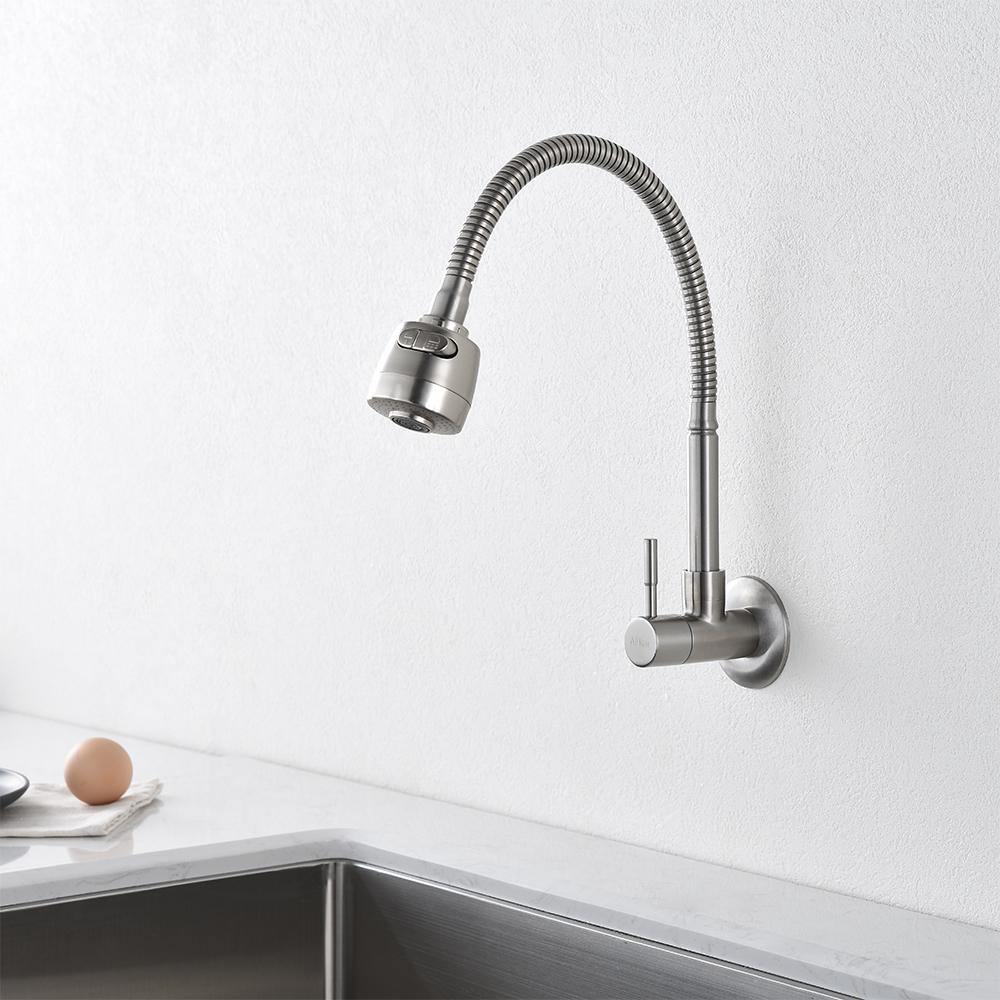  Solo agua fría tipo grifo de cocina montaje en pared grifo de  fregadero de cocina hogar 360 accesorios de cocina giratorios G1 2in :  Herramientas y Mejoras del Hogar